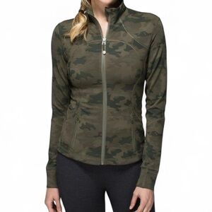 Lululemon Forme Jacket Green Camo Women's 6 Incognito Athletic Workout Zip EUC